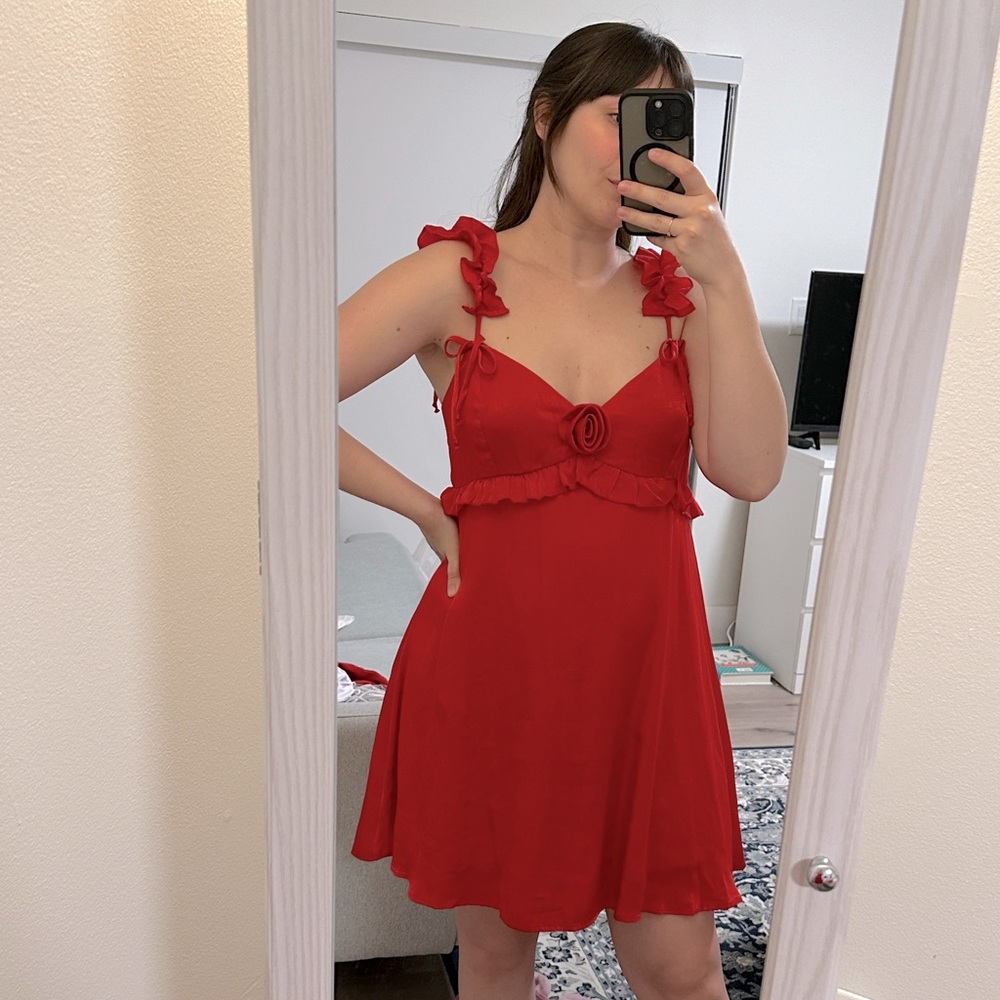 Rosette Mini Babydoll Dress